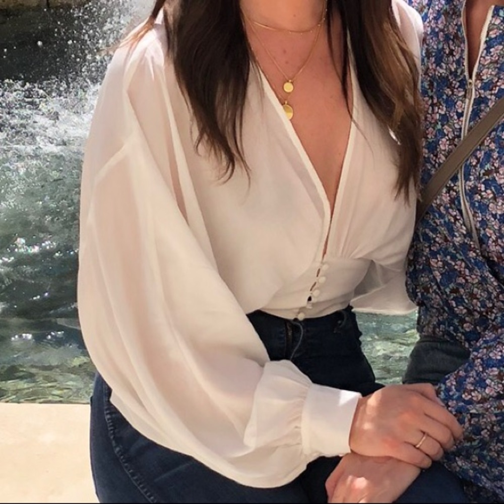 Poet sleeve crop top